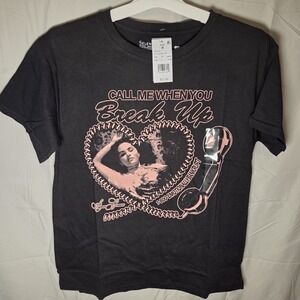 Selena Gomez Black Cotton Tee with Heart Accent size M
